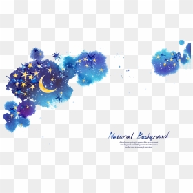 Star Moon Night Sky - Transparent Background Moon And Stars Png, Png Download - starry sky png