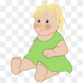 Baby Clipart Cute In Green - Cartoon, HD Png Download - baby girl png