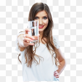 Girl With Water Glass Png, Transparent Png - water glass png