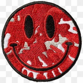 Red Tie Dye Smiley Face Sticker Patch , Png Download, Transparent Png - red tie png