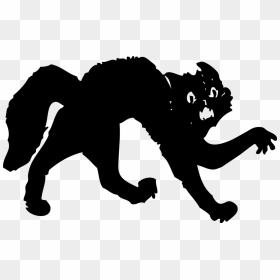 Scared Black Cat Clipart - Black Cat Clip Art, HD Png Download - scared png