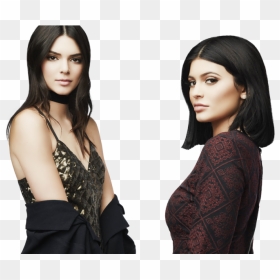 Kendall And Kylie Jenner Black And White , Png Download - Imagens Kylie Jenner Kendall Jenner, Transparent Png - kylie jenner png