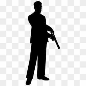 Silhouette Gun Weapon - Transparent Man With Gun Silhouette Png, Png Download - gun silhouette png