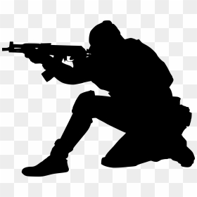 Swat Silhouette 4 - Swat Silhouette Png, Transparent Png - gun silhouette png