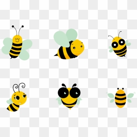 Transparent Cute Bee Png - Clip Art Cute Little Bees, Png Download - honey bee png