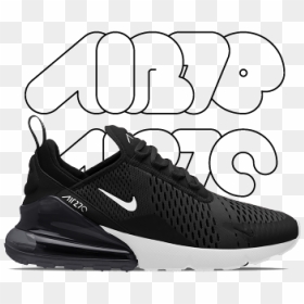 Nike Air Max 270 All Black Mens, HD Png Download - white nike logo png