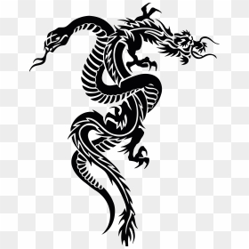 Snake And Dragon Tribal Tattoo Clipart And Design - Transparent Snake Tattoo Png, Png Download - dragon tattoo png
