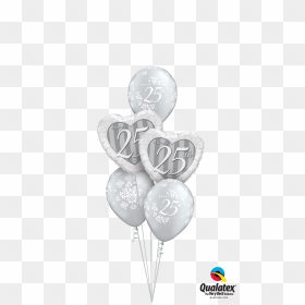 25th Anniversary Classic At London Helium Balloons - 25th Wedding Anniversary Helium Balloons, HD Png Download - white balloons png