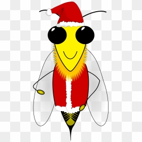 Santa Honey Bee Clip Arts - Christmas Bee Transparent, HD Png Download - honey bee png