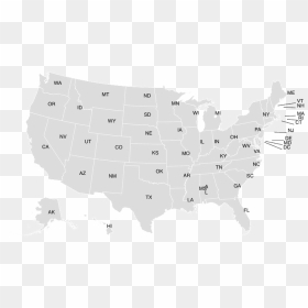 States Trump Has Visited, HD Png Download - us map outline png