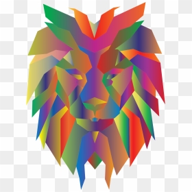 Prismatic Polygonal Lion Face Clip Arts - Polygonal Lion Head Png, Transparent Png - lion face png