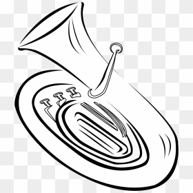 Cartoon Tuba Black And White Clipart , Png Download - Clip Art, Transparent Png - tuba png