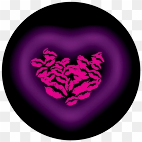 Heart And Kisses - Circle, HD Png Download - kisses png