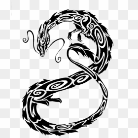 Tribal Asian Dragon Tattoo Design Photo - Eastern Dragon Tribal Tattoo, HD Png Download - dragon tattoo png