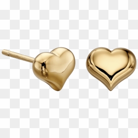 Gold Heart Earrings - Heart, HD Png Download - gold heart png