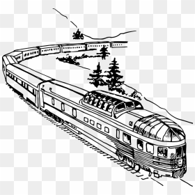 Long Train Black And White Clipart, HD Png Download - train track png