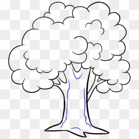 Easy Tree Cartoon Drawing, HD Png Download - white tree png