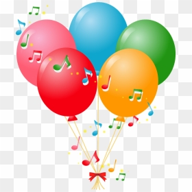 Musical Notes Balloons Clipart - Free Birthday Balloons Svg, HD Png Download - music notes transparent png