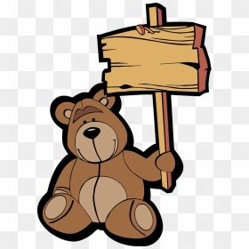 Teddy Bear With Blank Sign Clipart - Cartoon Teddy Bear Picnic, HD Png Download - blank sign png