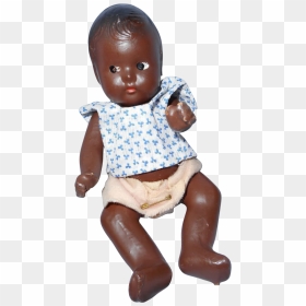 Composition Black Baby Doll, 7 Inches, 1940s - Sitting, HD Png Download - black baby png