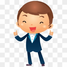 Happy Business Man Cartoon Png Clipart , Png Download - Cartoon Man Thinking Png, Transparent Png - happy man png