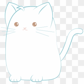 Cartoon White Cat Clipart - Domestic Short-haired Cat, HD Png Download - white cat png