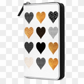 Gold Hearts Travel Organiser Passport Wallet - Heart, HD Png Download - gold heart png