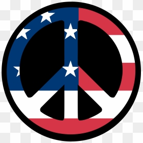 Us Flag Peace Symbol 1969px - Peace Sign For America, HD Png Download - peace symbol png