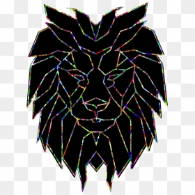 Chromatic Polygonal Lion Face Clip Arts - 4k Lion Abstract, HD Png Download - lion face png