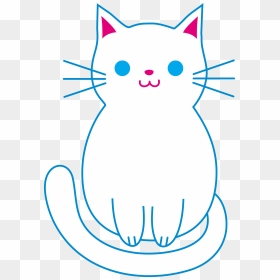 Cute White Cat - Transparent Background Cute Cat Cartoon Png, Png Download - white cat png