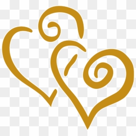 Swirly Heart Clipart Picture Free Download Gold Hearts - Anniversary Clipart, HD Png Download - gold heart png