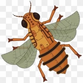 Steampunk Bee Clipart - Honeybee, HD Png Download - bee clipart png