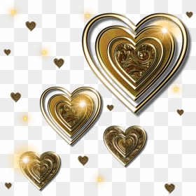 Gold Heart Transparent - Transparent Images Gold Hearts, HD Png Download - gold heart png