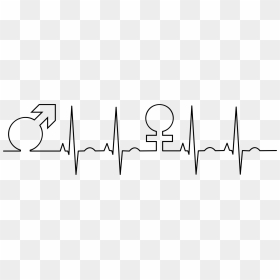 Line Art,angle,symmetry - Gender Symbol, HD Png Download - ekg png