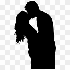 Couple Kissing Silhouette Png , Transparent Cartoon - Man And Woman Kissing Silhouette, Png Download - couple silhouette png