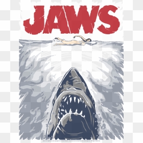 Jaws Graphic Poster Women"s T-shirt - Jaws Movie Poster, HD Png Download - jaws png