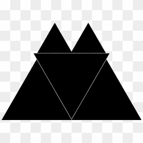 Black And White Geometric Mountains, Hd Png Download - Triangle, Transparent Png - mountain outline png