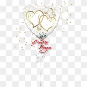 Entwined Gold Hearts - Dessin Coeurs Entrelacée, HD Png Download - gold heart png
