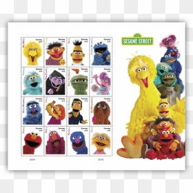 Sesame Street 50th Commemorative Pane - Sesame Street Stamps, HD Png Download - sesame street png