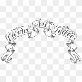 Transparent Banner Vector Black And White Png - Stencil Banner Tattoo Designs, Png Download - banner vector black and white png