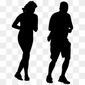 Jogging Couple Silhouette Clip Arts - Silhouette Of People Jogging, HD Png Download - couple silhouette png
