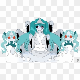 Hatsune Miku Belongs To Crypton Future Media Ghosts - Cartoon, HD Png Download - miku png