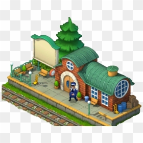 Township Wiki - Train Station Cartoon Png, Transparent Png - train track png