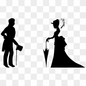 Married Couple Silhouette Clipart Silhouette- - Transparent Masquerade Ball Silhouette, HD Png Download - couple silhouette png