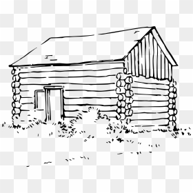 Log Cabin Cottage Clip Art - Silhouette Log Cabin Clip Art, HD Png Download - cabin png