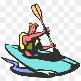 Png Free Stock Kayaker Kayaks Rapids With Paddle Vector - Kayaking Clipart, Transparent Png - kayak png