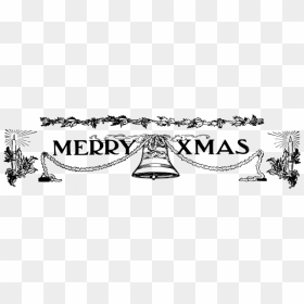 Merry X-mas Banner Vector Clip Art - Merry Christmas Banner Clipart Black And White, HD Png Download - banner vector black and white png