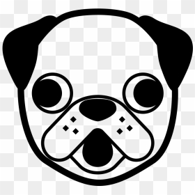 Dog Breed Puppy Pig The Pug Clip Art - Black And White Pug Clipart, HD Png Download - pug face png