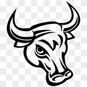 Drawn Bulls Bull Head - Bull Head Png Black And White, Transparent Png - cow head png