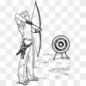 Archery Clipart Black And White, HD Png Download - archery png